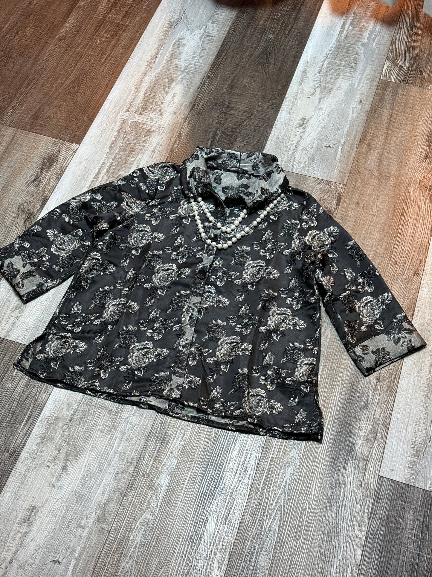 Gorgeous Black Floral Jacket by Creation