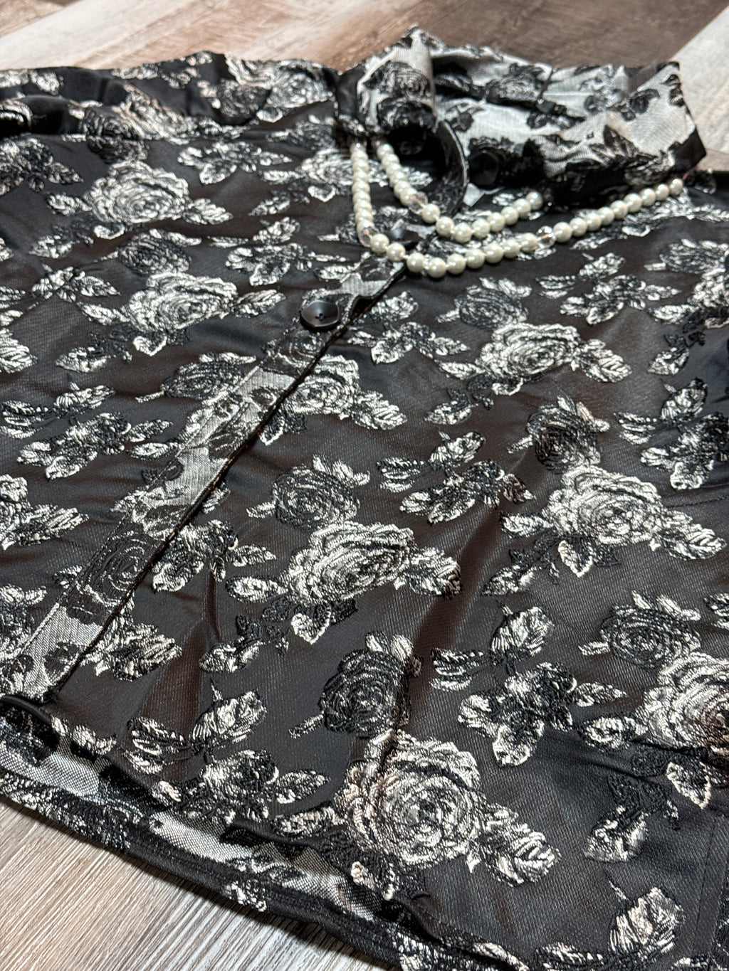 Gorgeous Black Floral Jacket by Creation