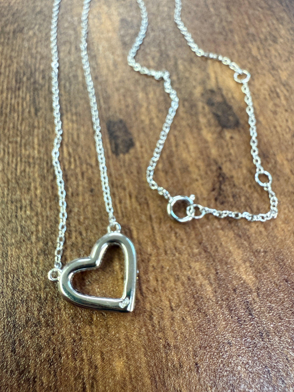 Sterling Silver CZ Studded Heart Necklace