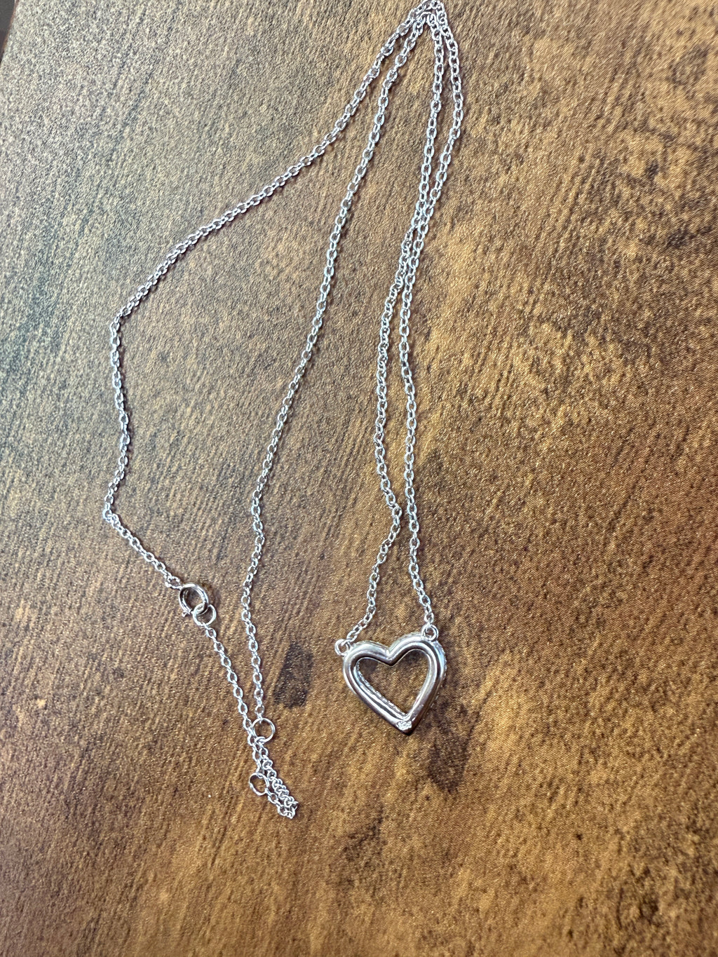 Sterling Silver CZ Studded Heart Necklace