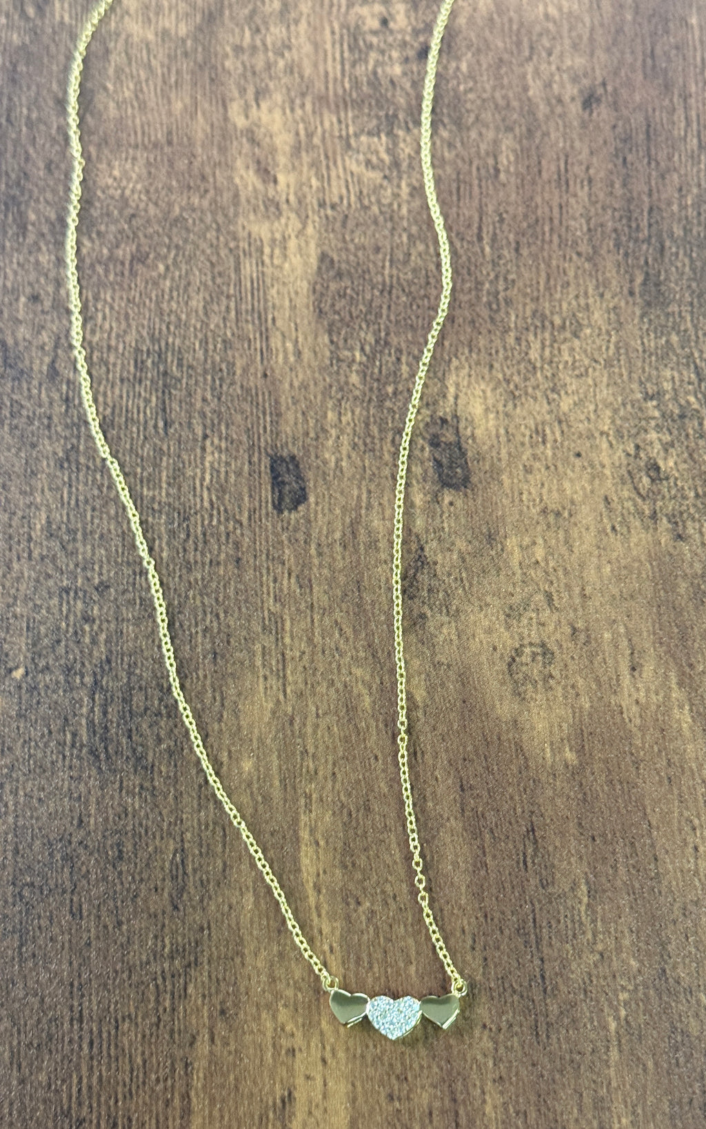 Sterling Silver Heart Trio Necklace