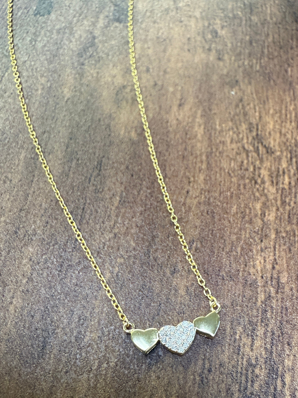 Sterling Silver Heart Trio Necklace