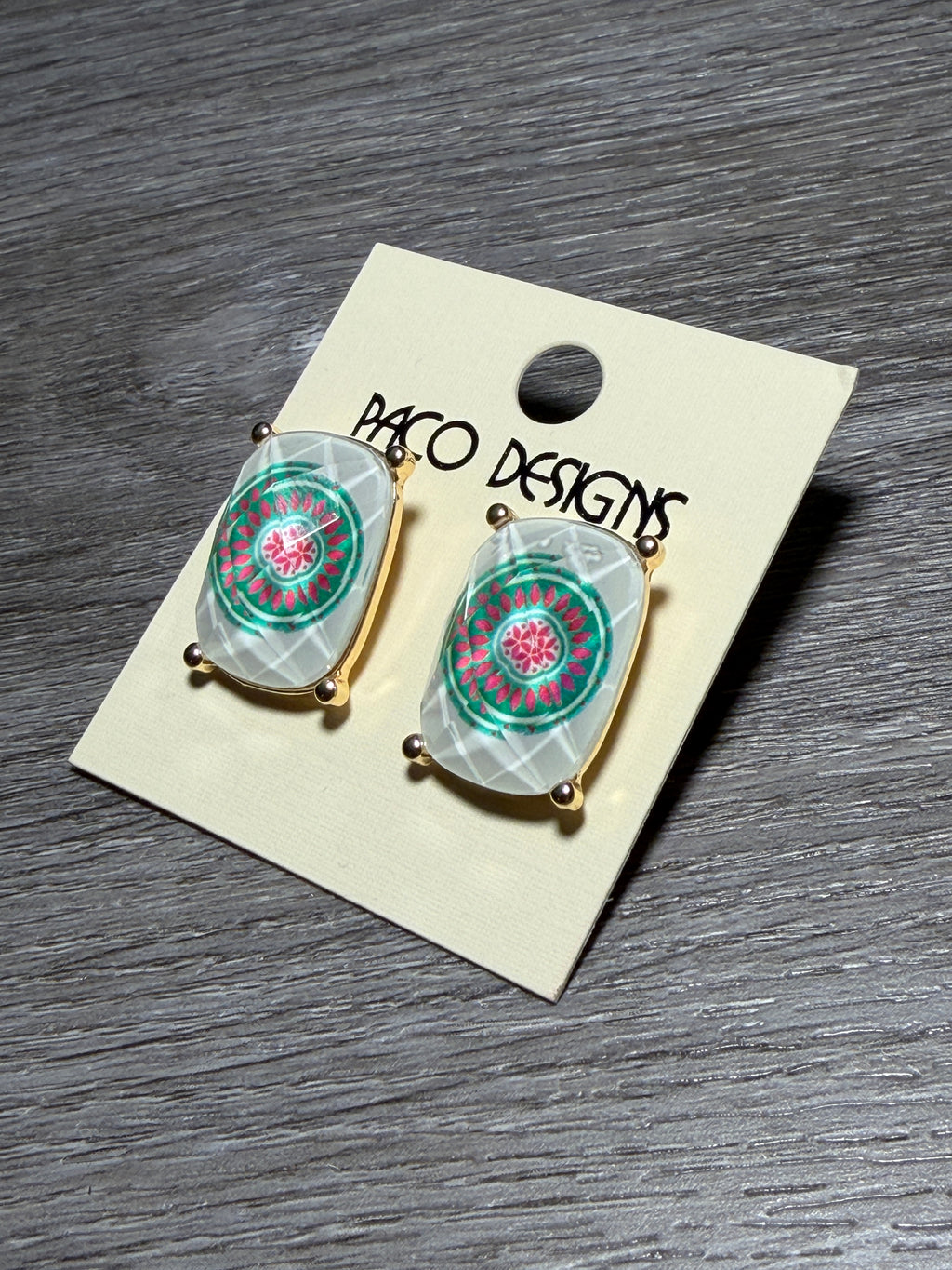 Faceted Mahjong Inspired Post Earrings