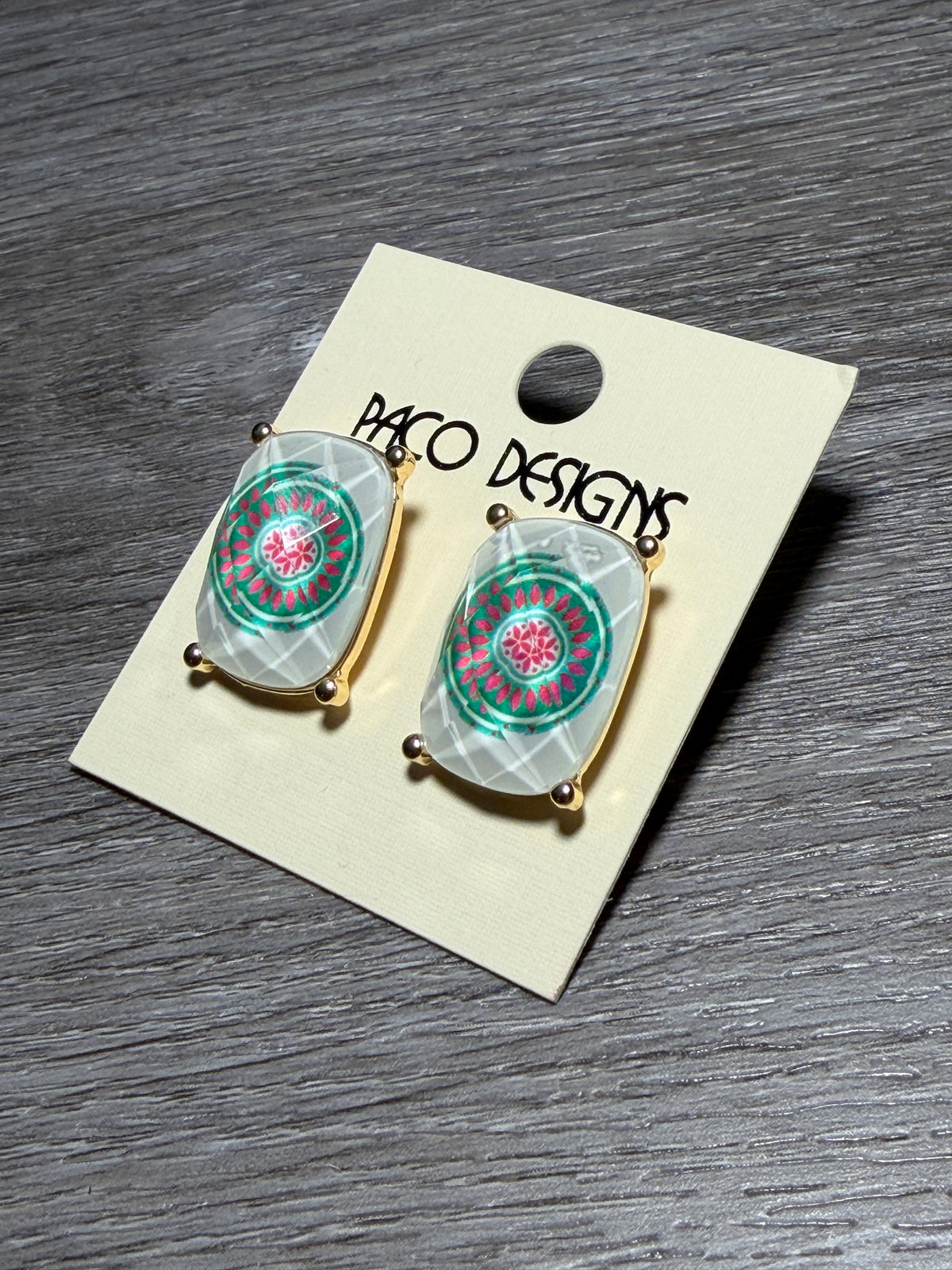 Faceted Mahjong Inspired Post Earrings