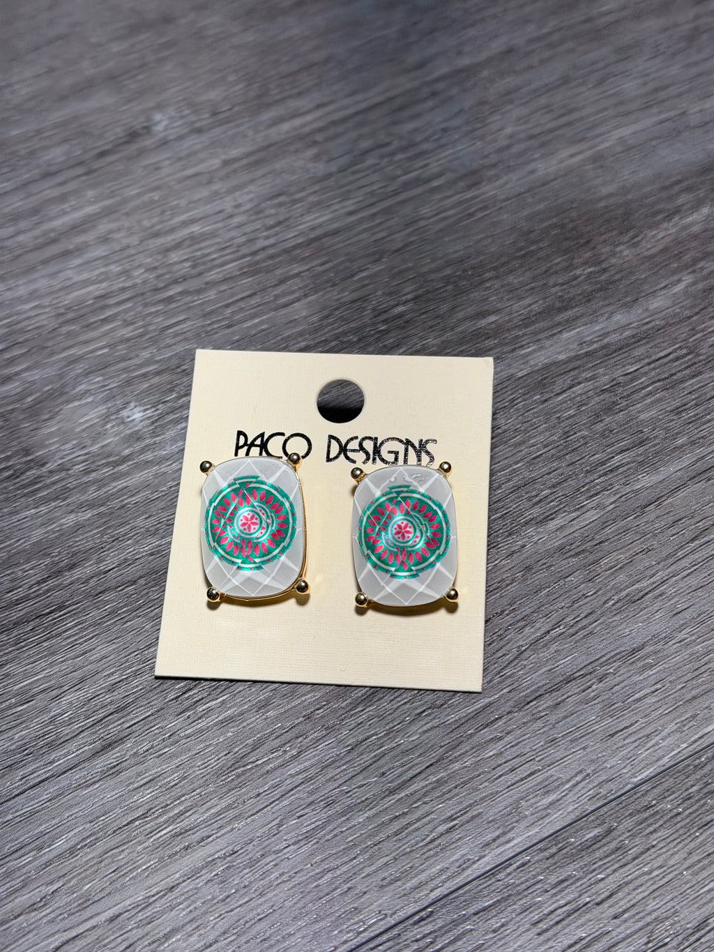 Faceted Mahjong Inspired Post Earrings