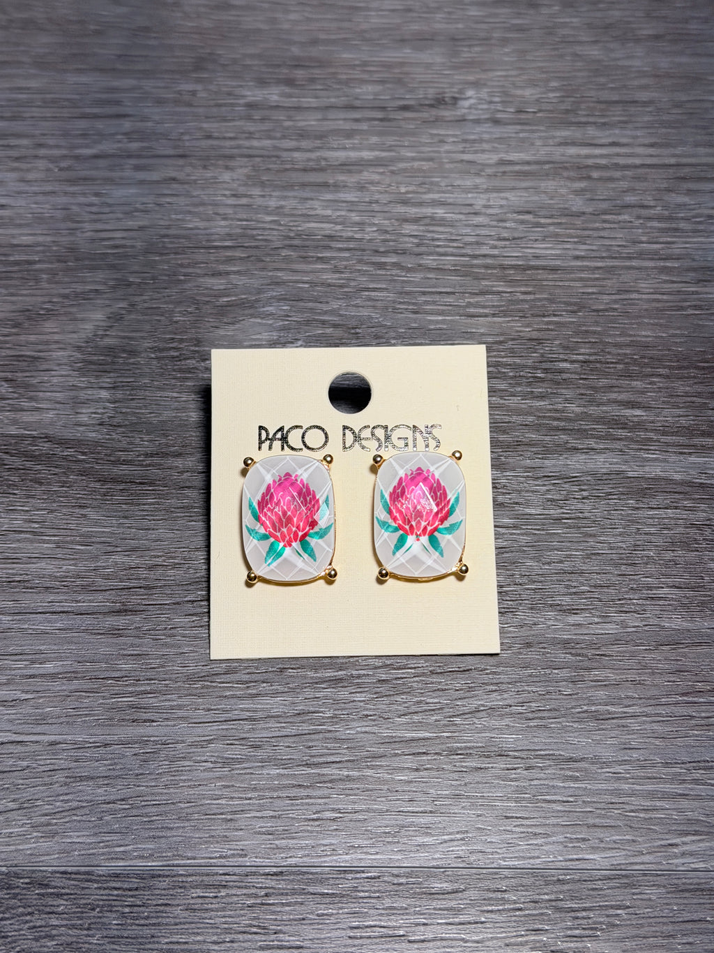 Faceted Mahjong Inspired Post Earrings