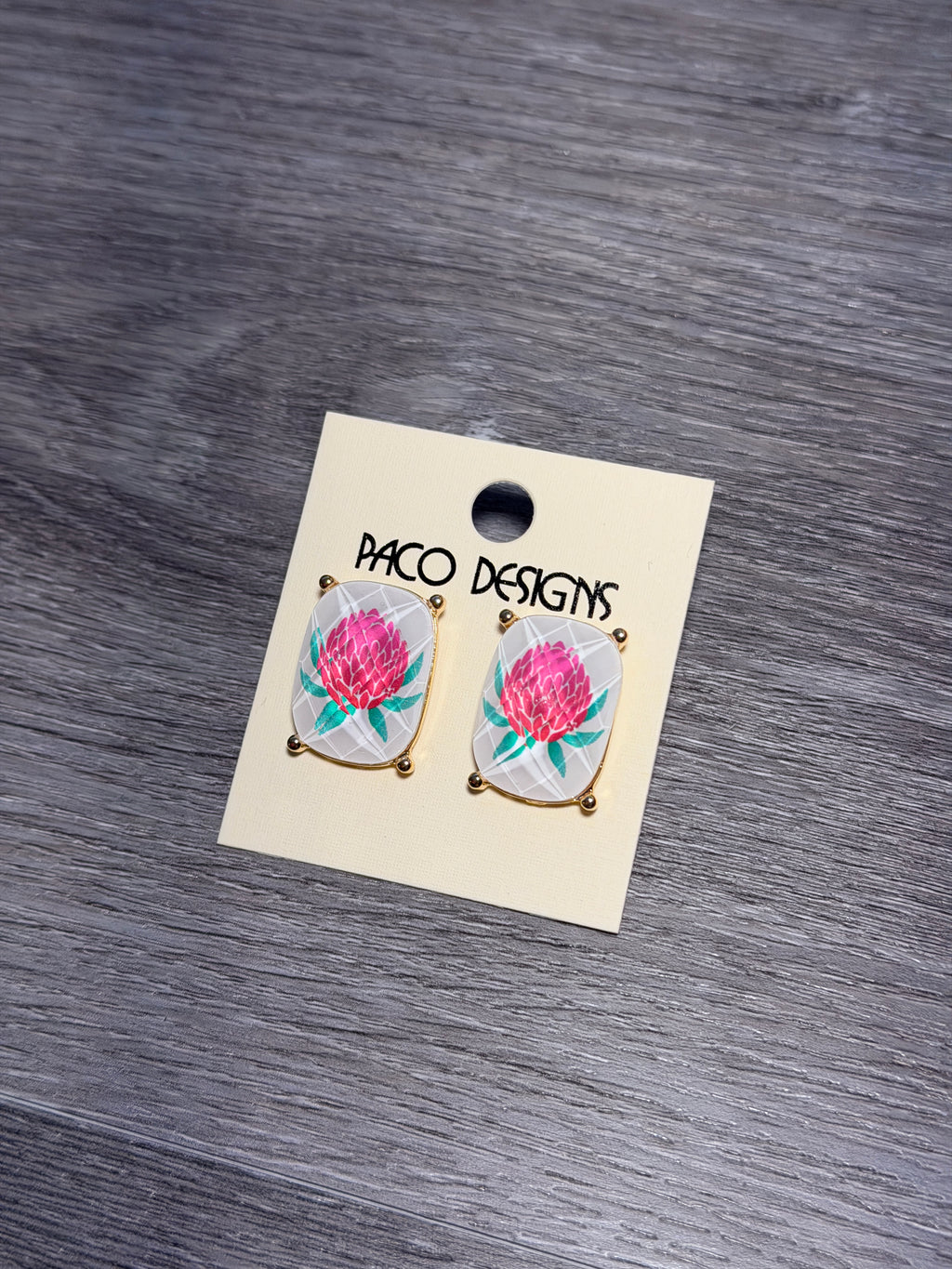 Faceted Mahjong Inspired Post Earrings