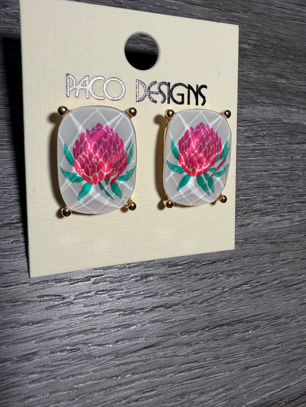Faceted Mahjong Inspired Post Earrings