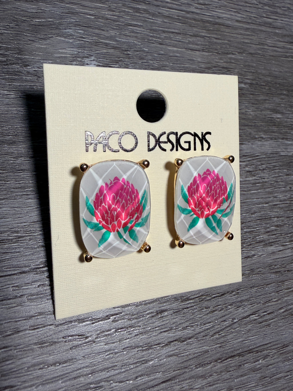 Faceted Mahjong Inspired Post Earrings