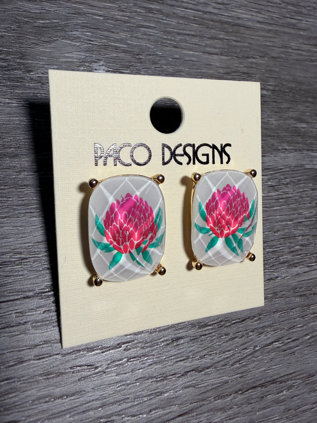 Faceted Mahjong Inspired Post Earrings