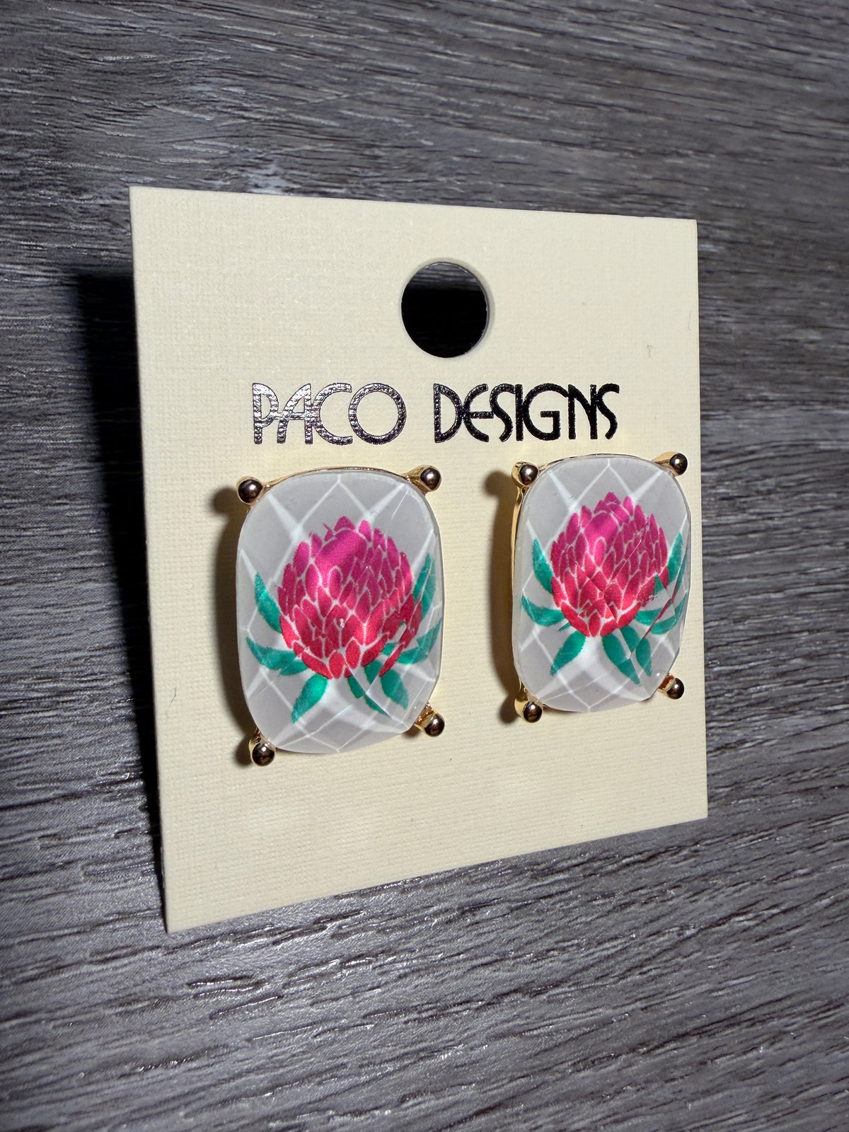Faceted Mahjong Inspired Post Earrings