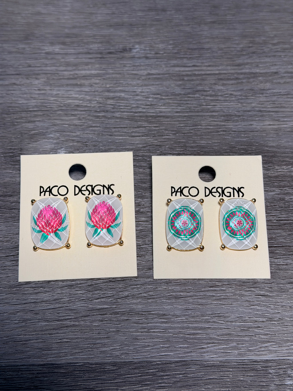 Faceted Mahjong Inspired Post Earrings