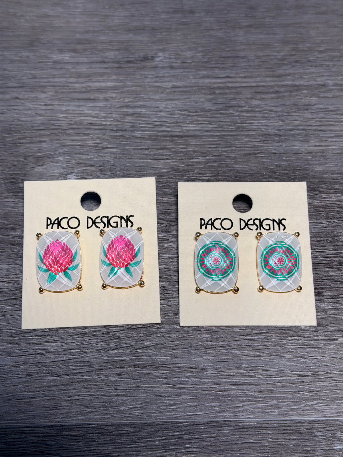 Faceted Mahjong Inspired Post Earrings