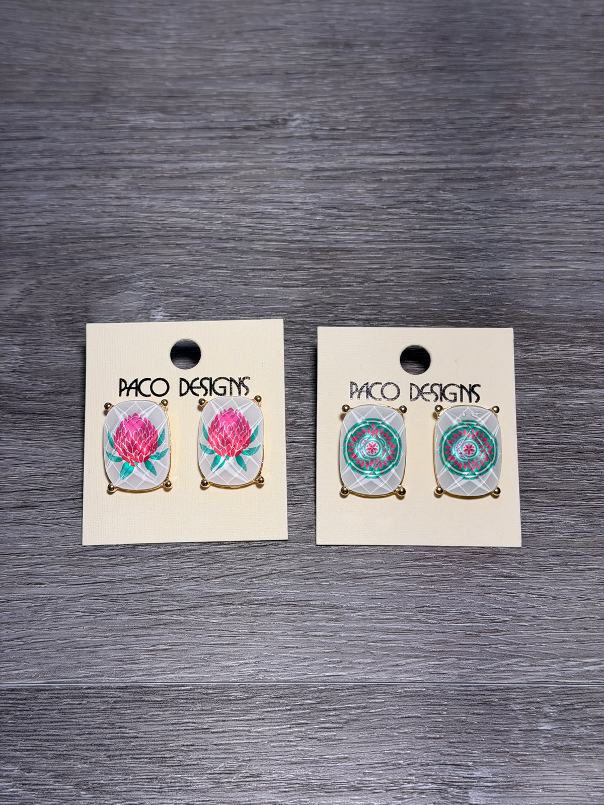 Faceted Mahjong Inspired Post Earrings