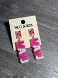 Acrylic Mahj Post Dangle Earrings