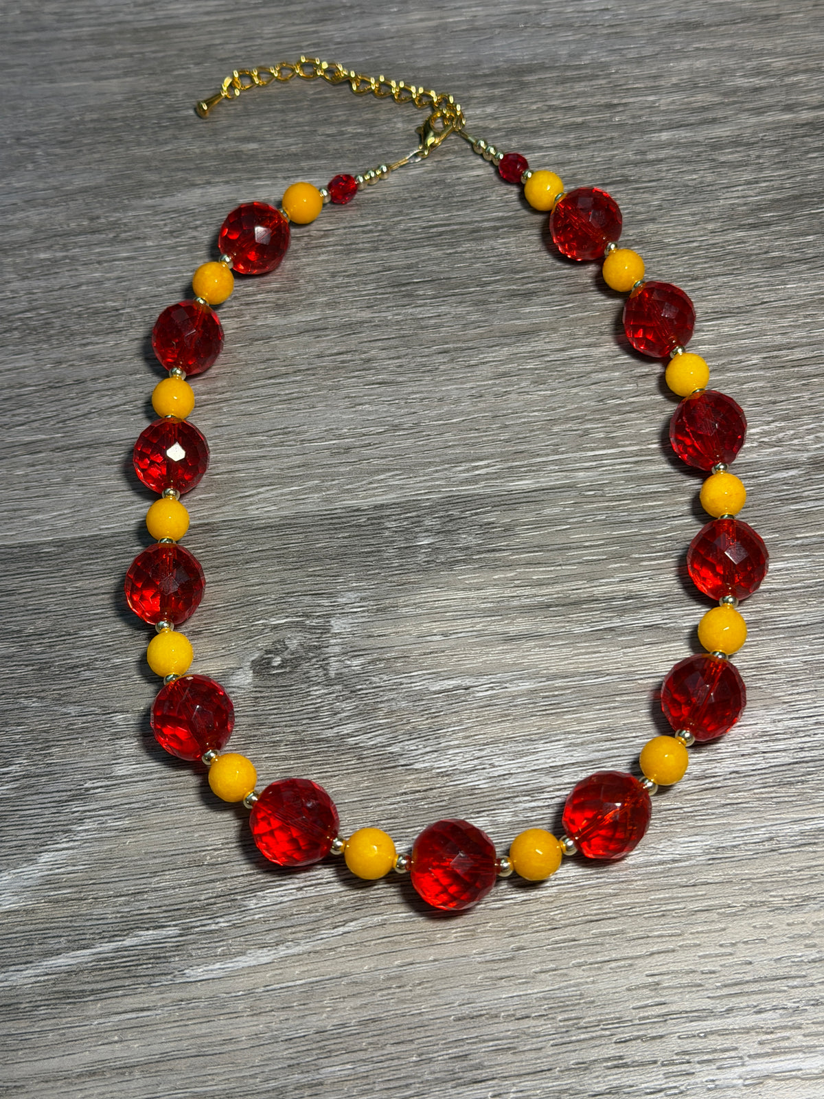 Red & Yellow Beaded Necklace