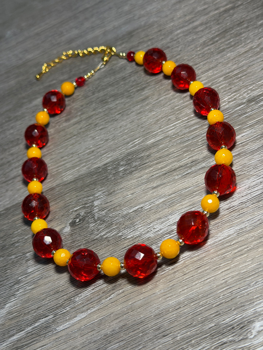 Red & Yellow Beaded Necklace
