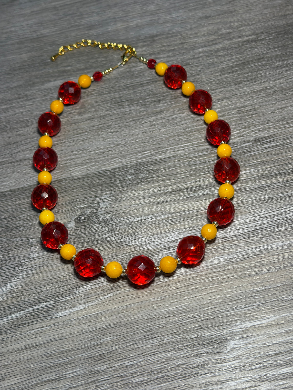 Red & Yellow Beaded Necklace