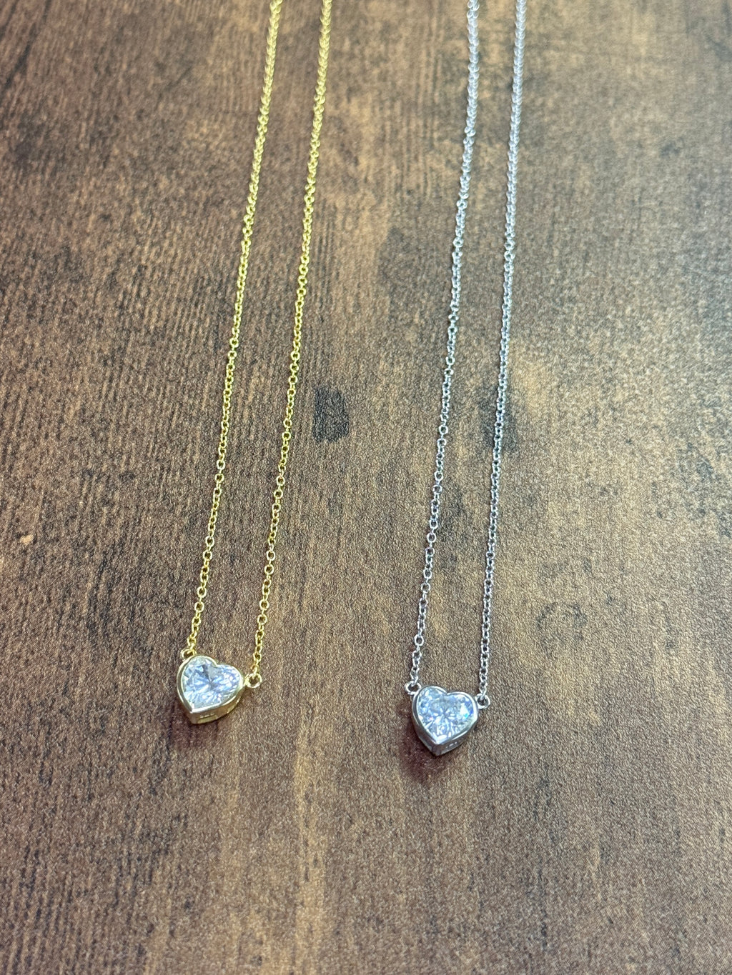 Sterling Silver CZ Heart Pendant Necklace