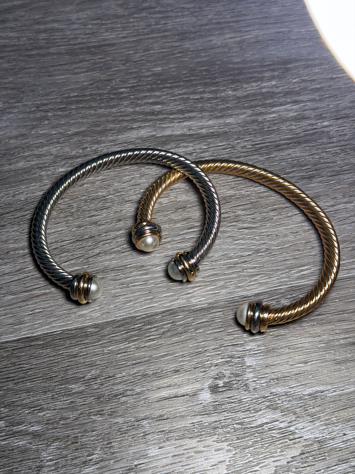 Classic Pearl Cable Bracelet Bangle