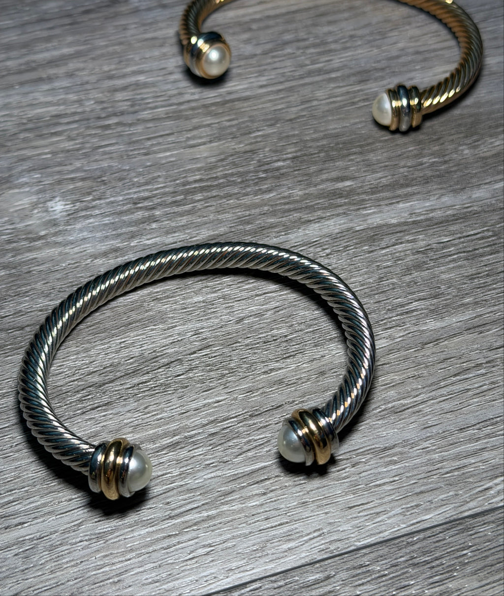 Classic Pearl Cable Bracelet Bangle
