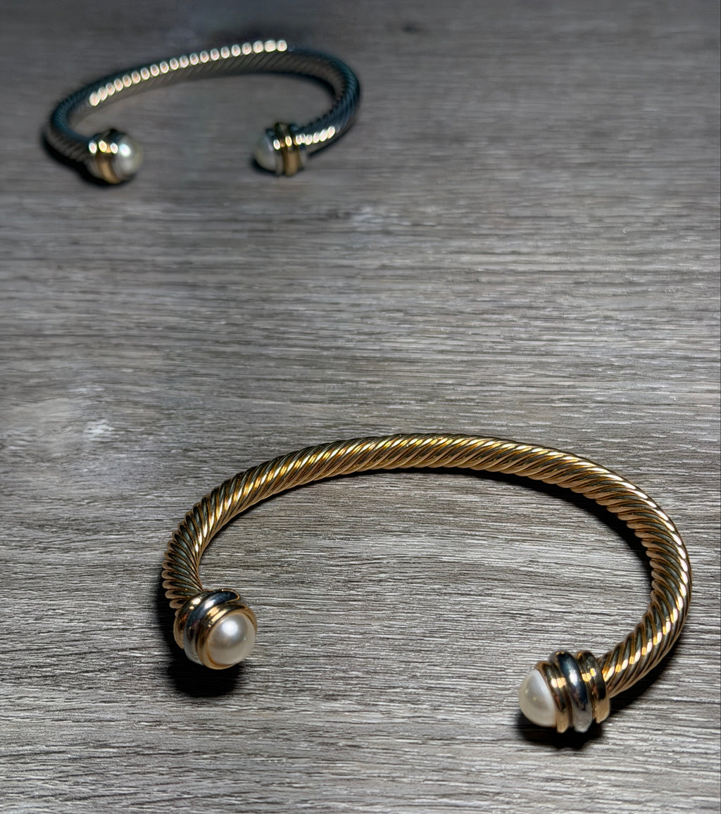 Classic Pearl Cable Bracelet Bangle
