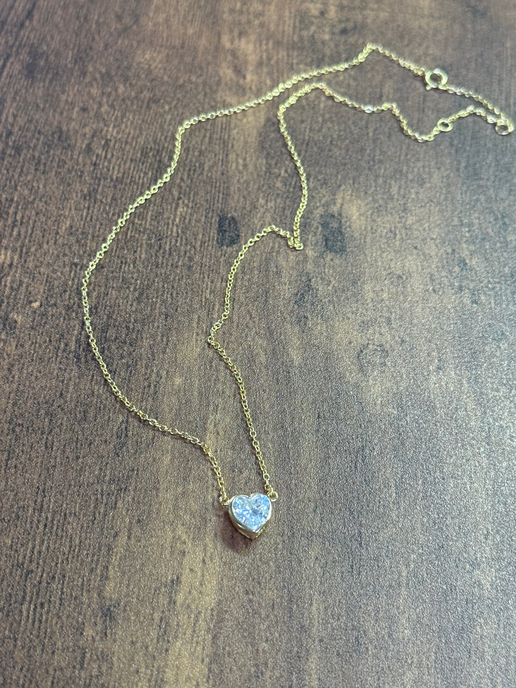 Sterling Silver CZ Heart Pendant Necklace