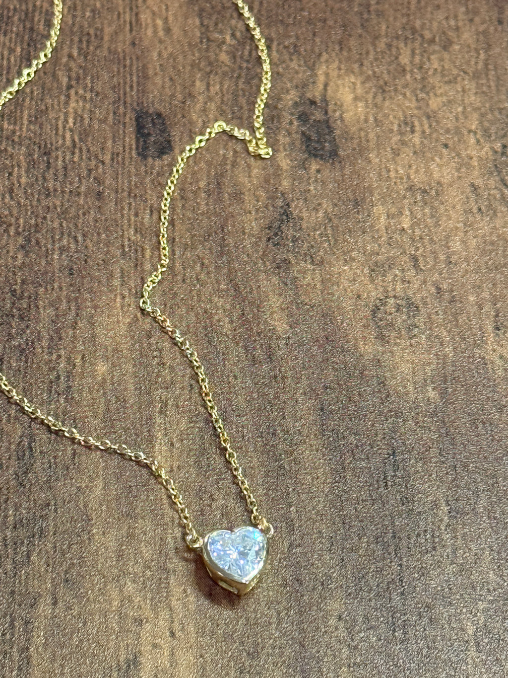 Sterling Silver CZ Heart Pendant Necklace