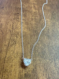 Sterling Silver CZ Heart Pendant Necklace