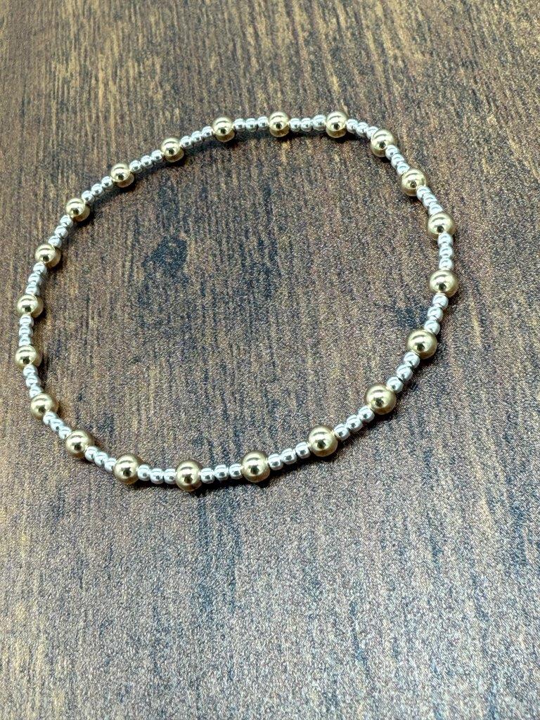 Sterling Silver and 14k Gold Fill Bracelet 3/1 Smooth