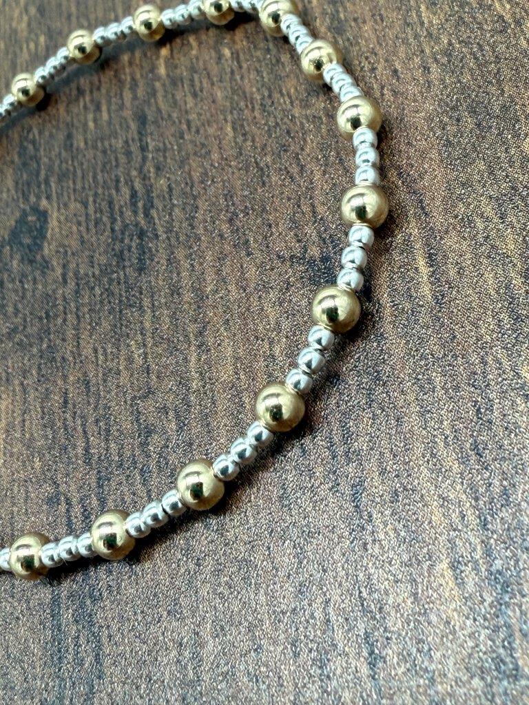 Sterling Silver and 14k Gold Fill Bracelet 3/1 Smooth