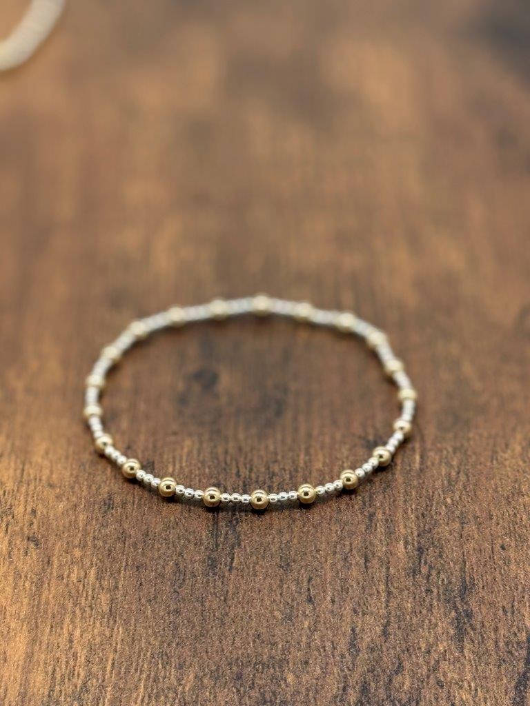 Sterling Silver and 14k Gold Fill Bracelet 3/1 Smooth