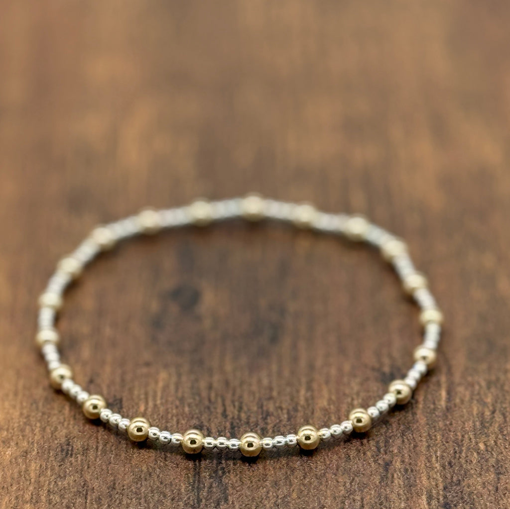 Sterling Silver and 14k Gold Fill Bracelet 3/1 Smooth