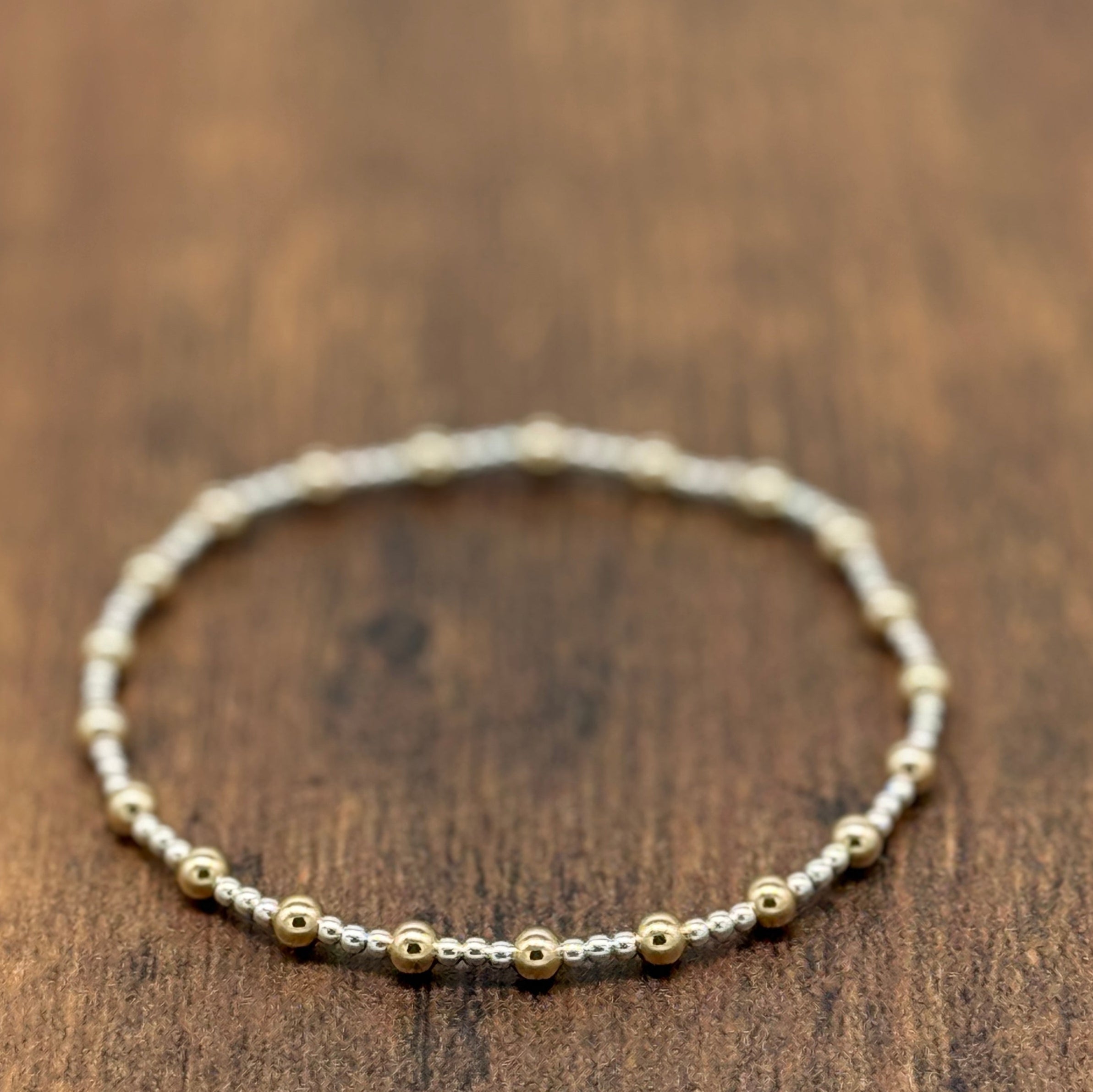 Sterling Silver and 14k Gold Fill Bracelet 3/1 Smooth