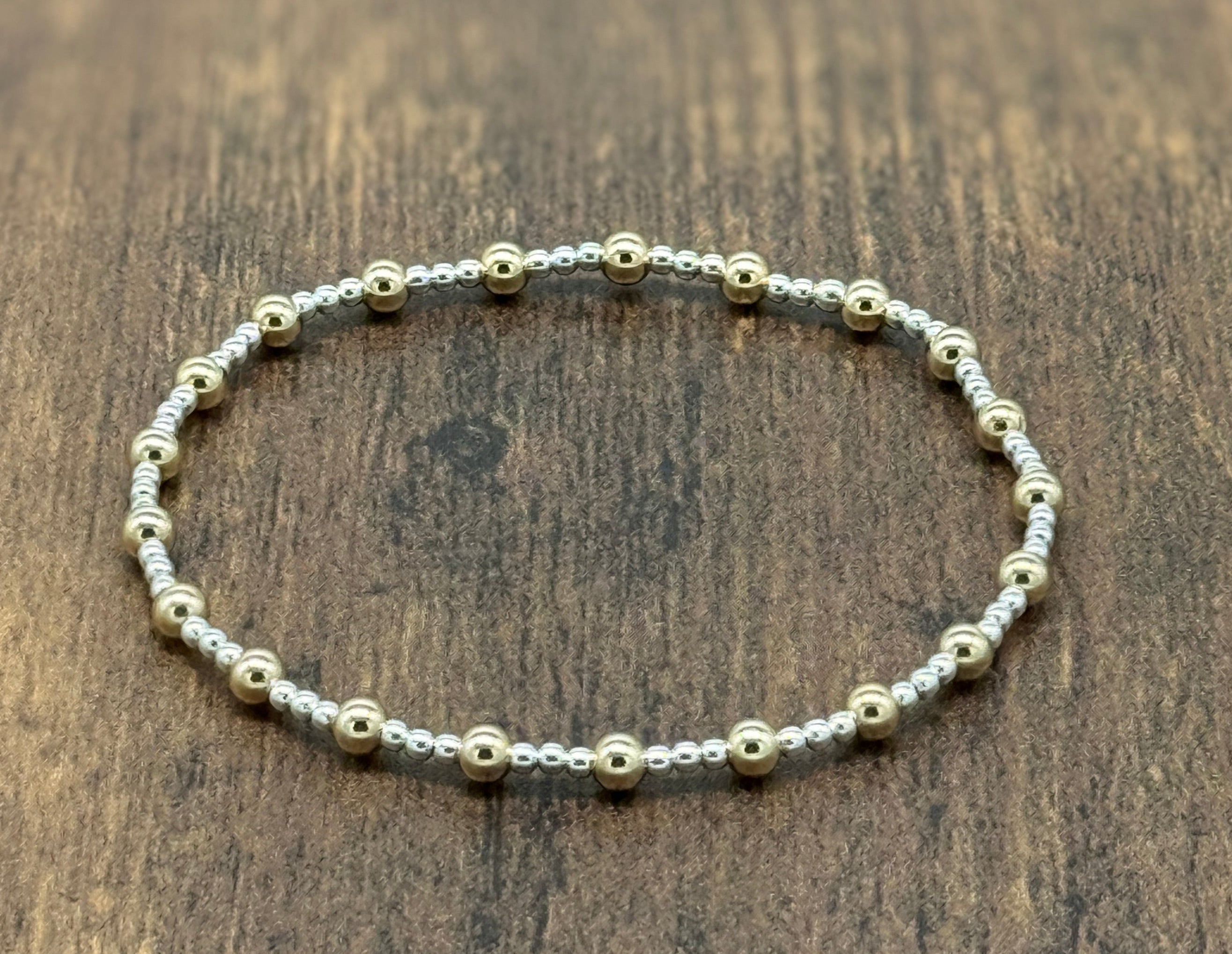 Sterling Silver and 14k Gold Fill Bracelet 3/1 Smooth