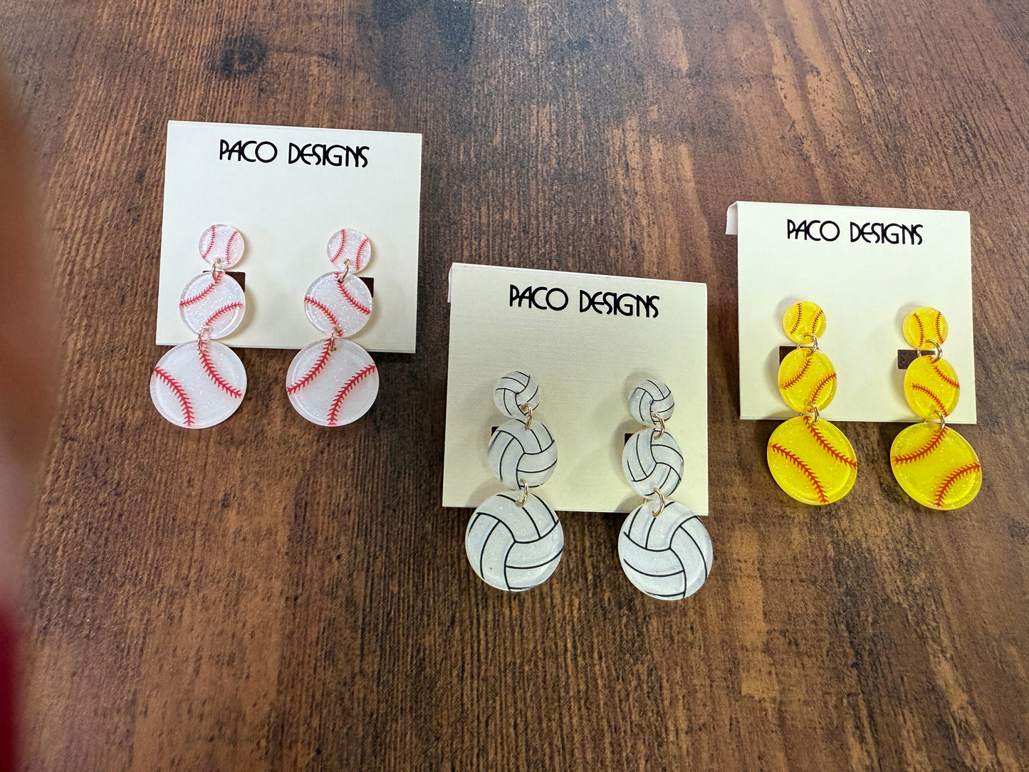 Baseball Softball Volleyball Sport Acrylic Post Earrings