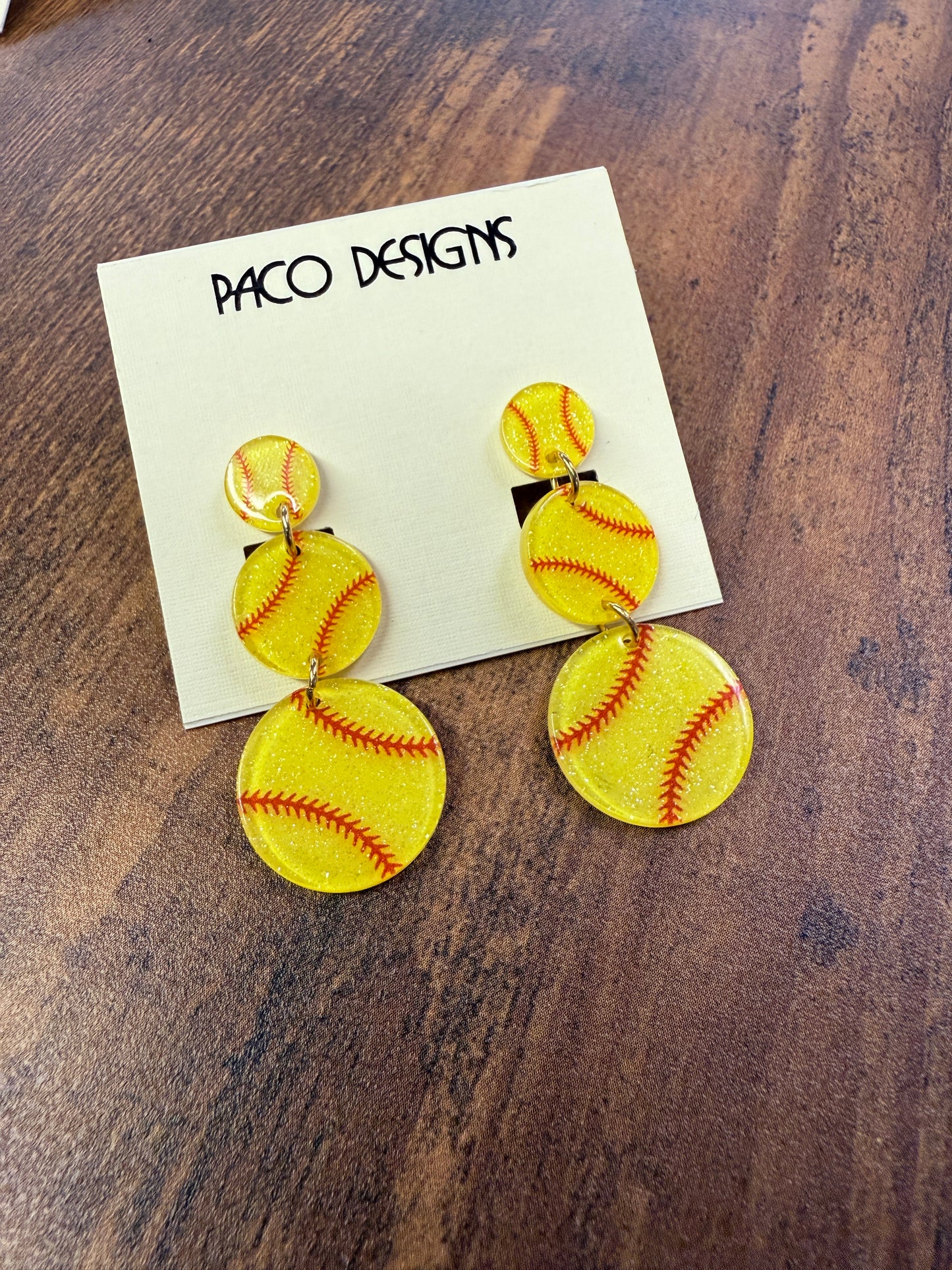 Baseball Softball Volleyball Sport Acrylic Post Earrings