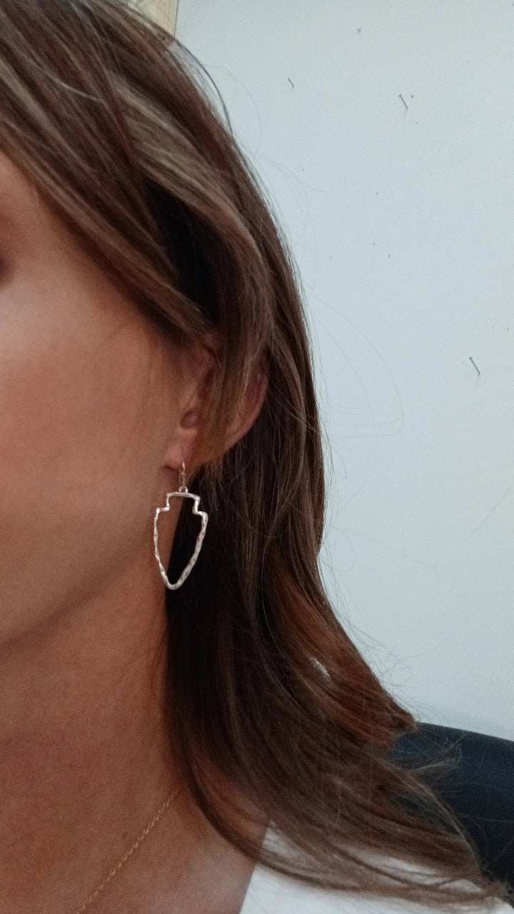 Mini Matte Gold or Silver Arrowhead Earrings