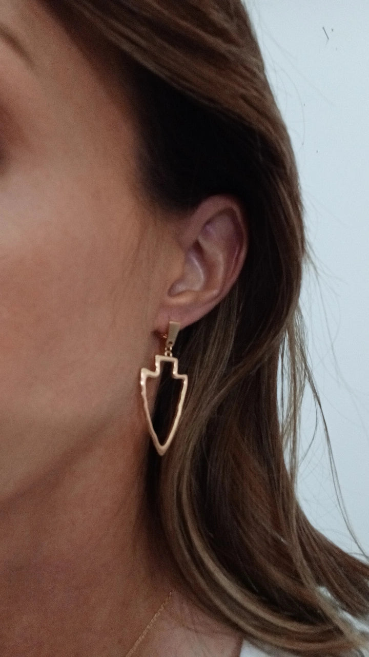 Mini Matte Gold or Silver Arrowhead Earrings