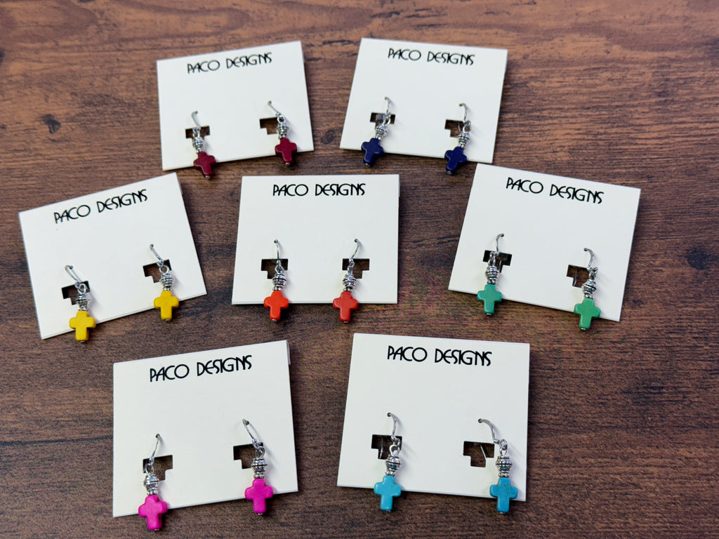 Fun Dainty Multi-color Cross Earrings