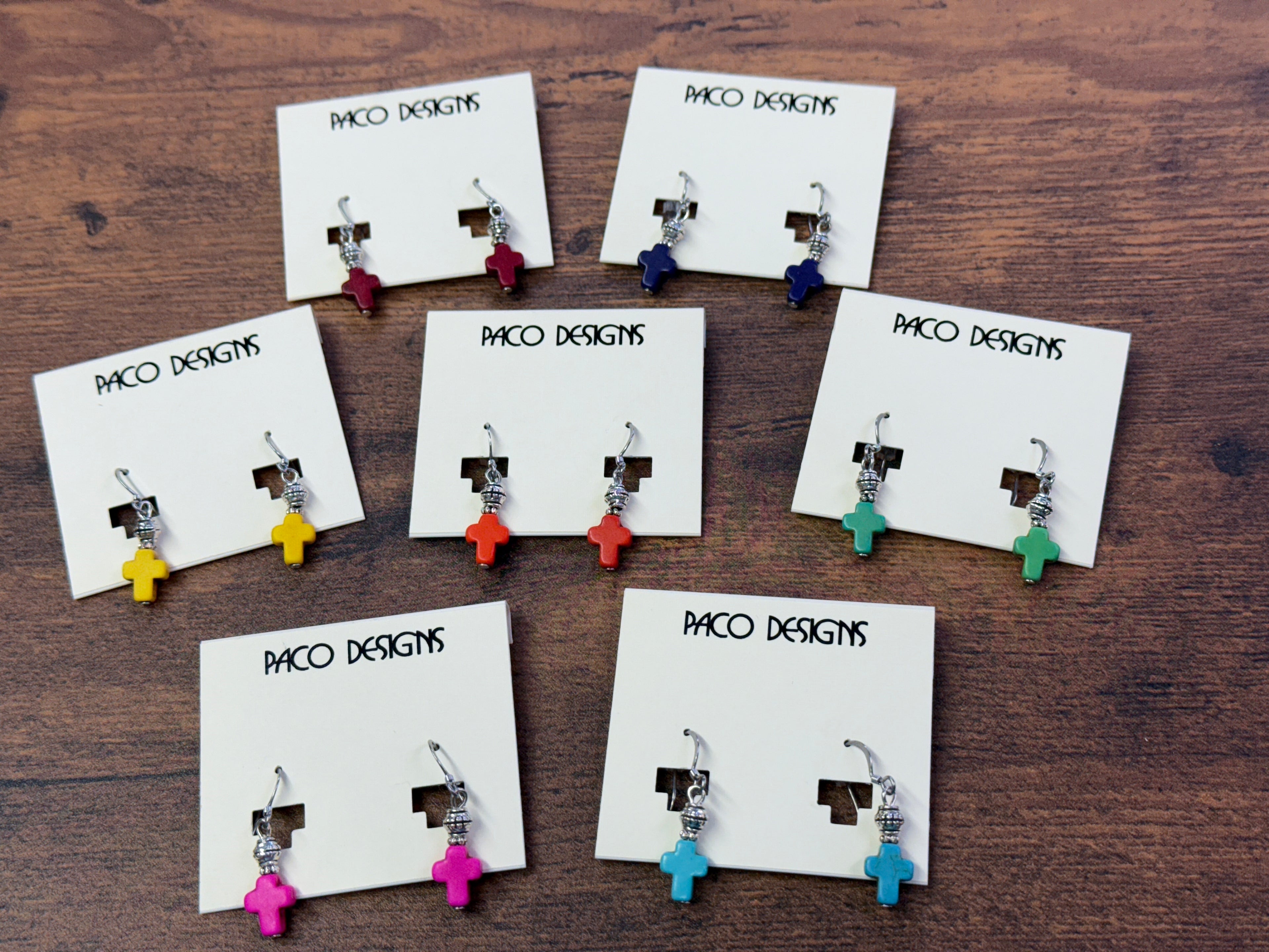 Fun Dainty Multi-color Cross Earrings