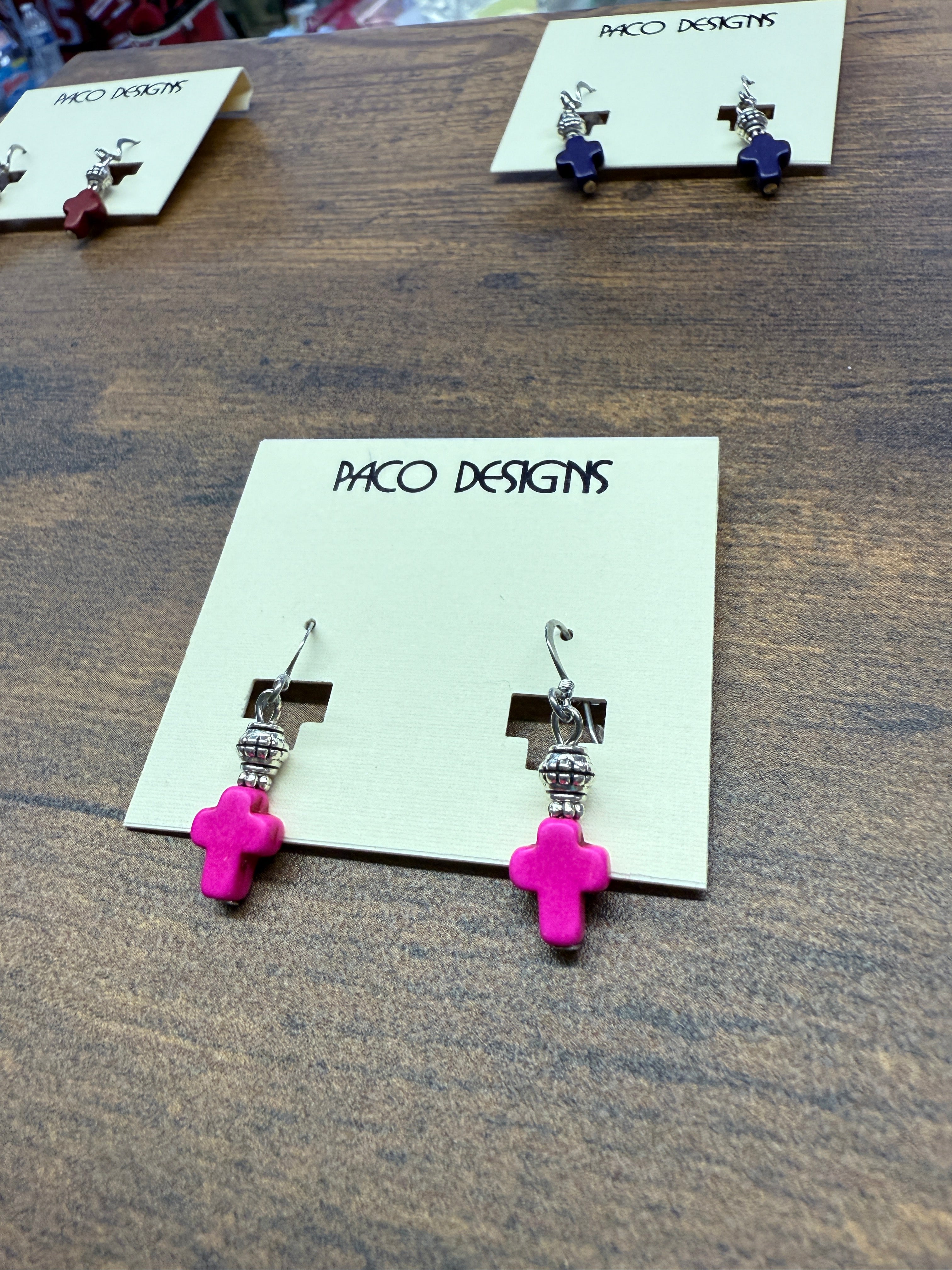 Fun Dainty Multi-color Cross Earrings