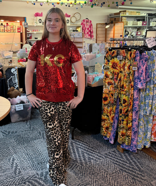 KC Red Sequined Top
