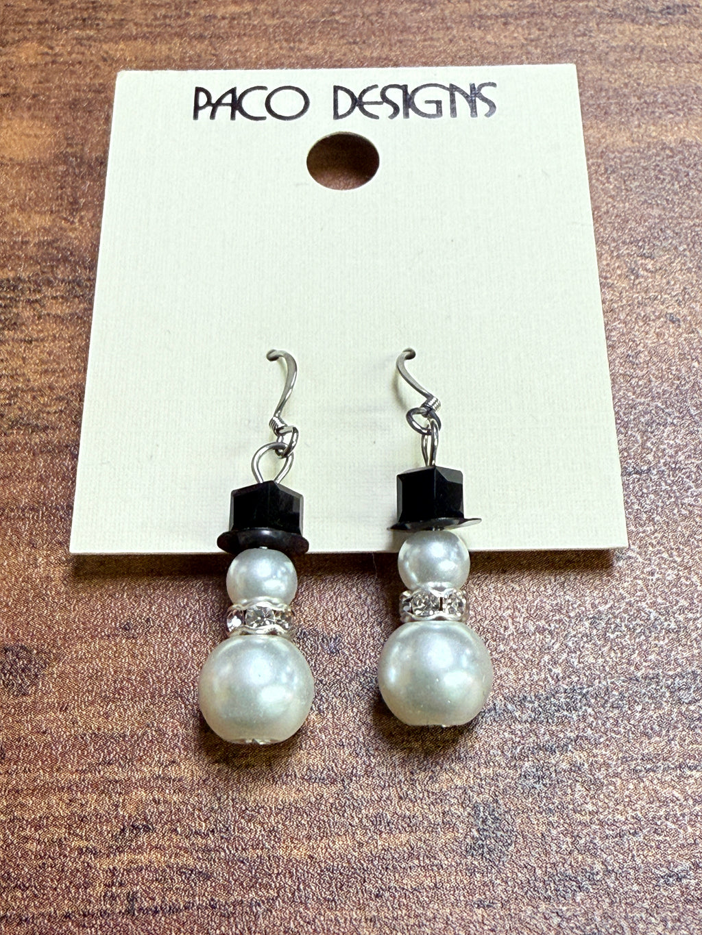 CUTE Little Pearl Snowman Earrings