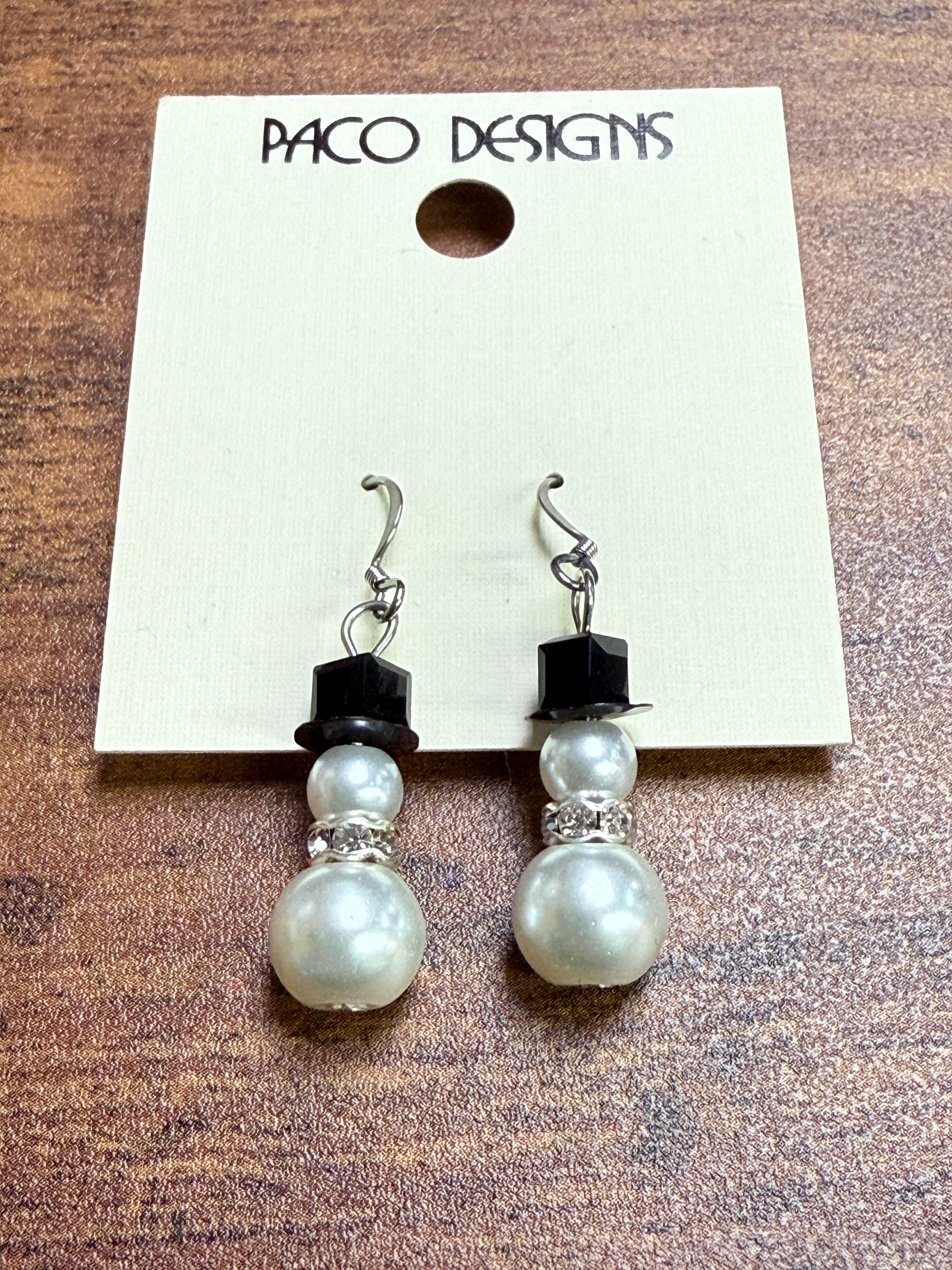 CUTE Little Pearl Snowman Earrings