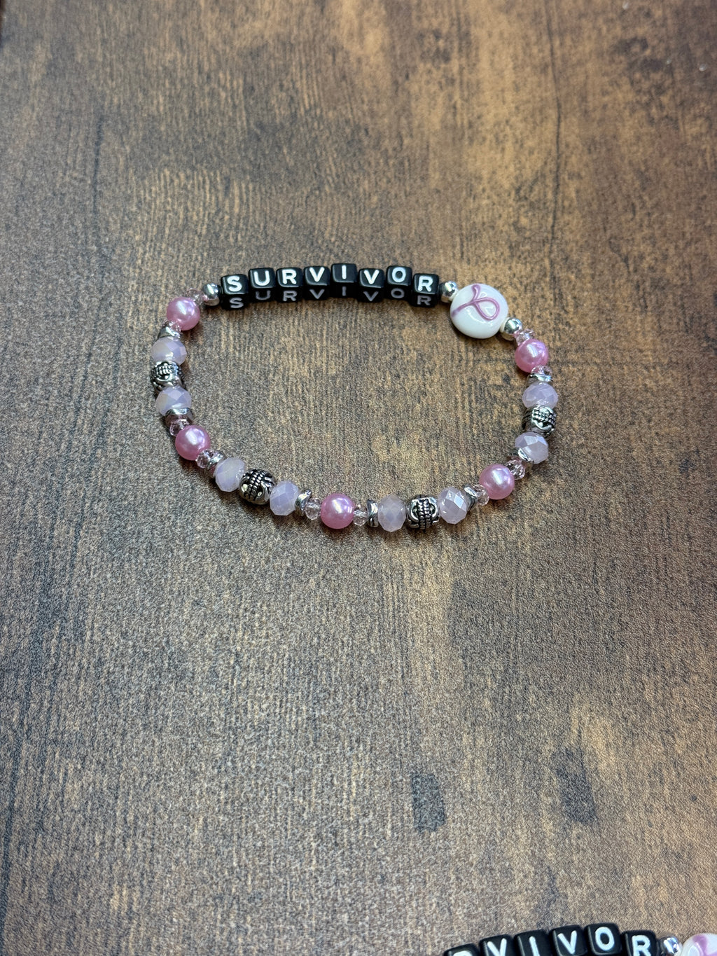 Pink & Pewter Breast Cancer Survivor Bracelet
