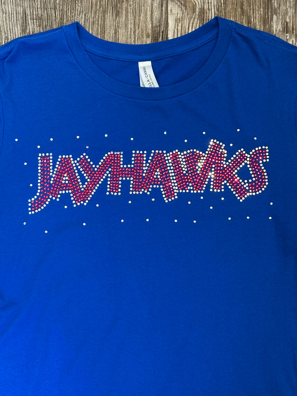 Jayhawks Bling Crew Neck T-shirt Blue