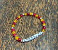 "Showgirl" Red and Yellow Crackle Beaded Bracelet