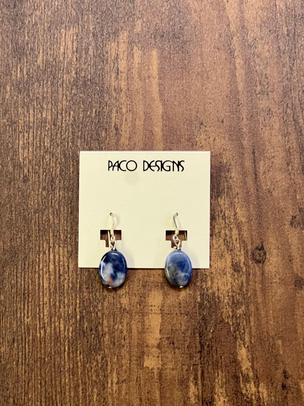 Blue Sodalite Sterling Silver Earrings