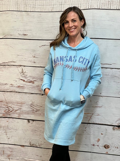 Kansas City Baseball Stitch Bling Sweater Dress